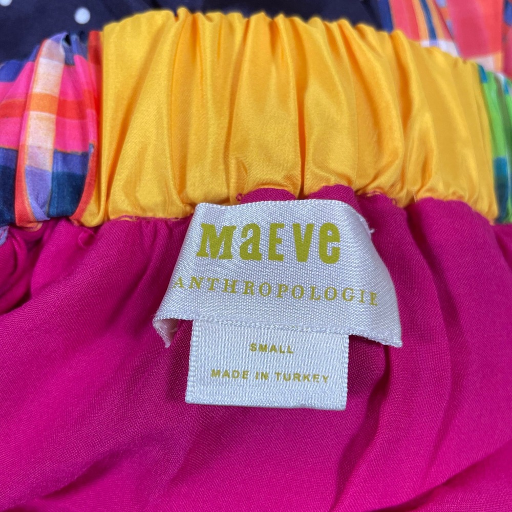 Maeve Colorblock Patchwork Maxi Skirt - Blue, Yellow, Green, Pink, Red - Picture 4 of 8
